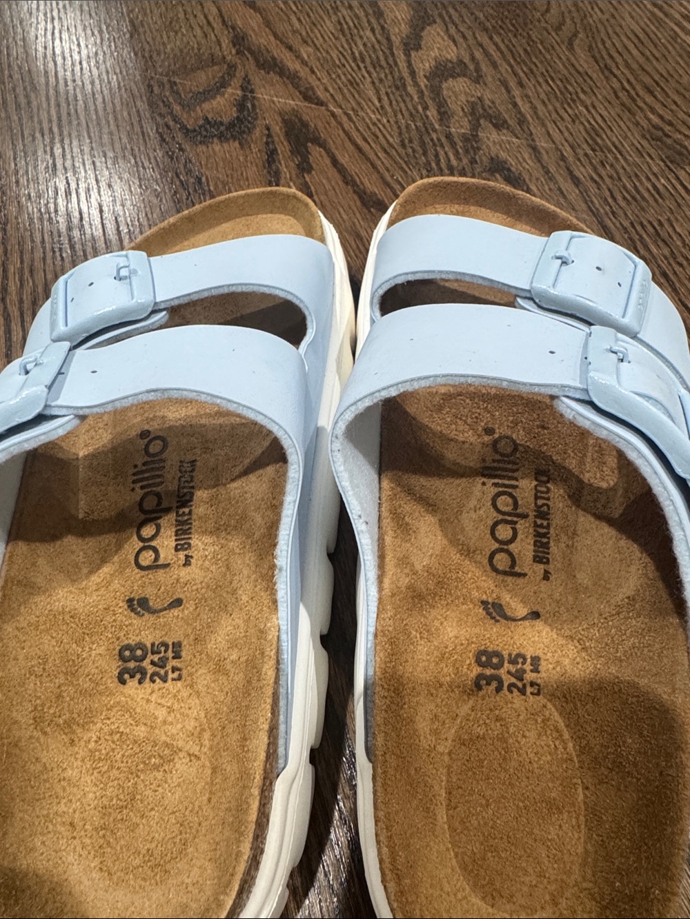 Papelillo By Birkenstock Sandsls Arizona Chunky baby  blue Size 38 (7) - Picture 5 of 7